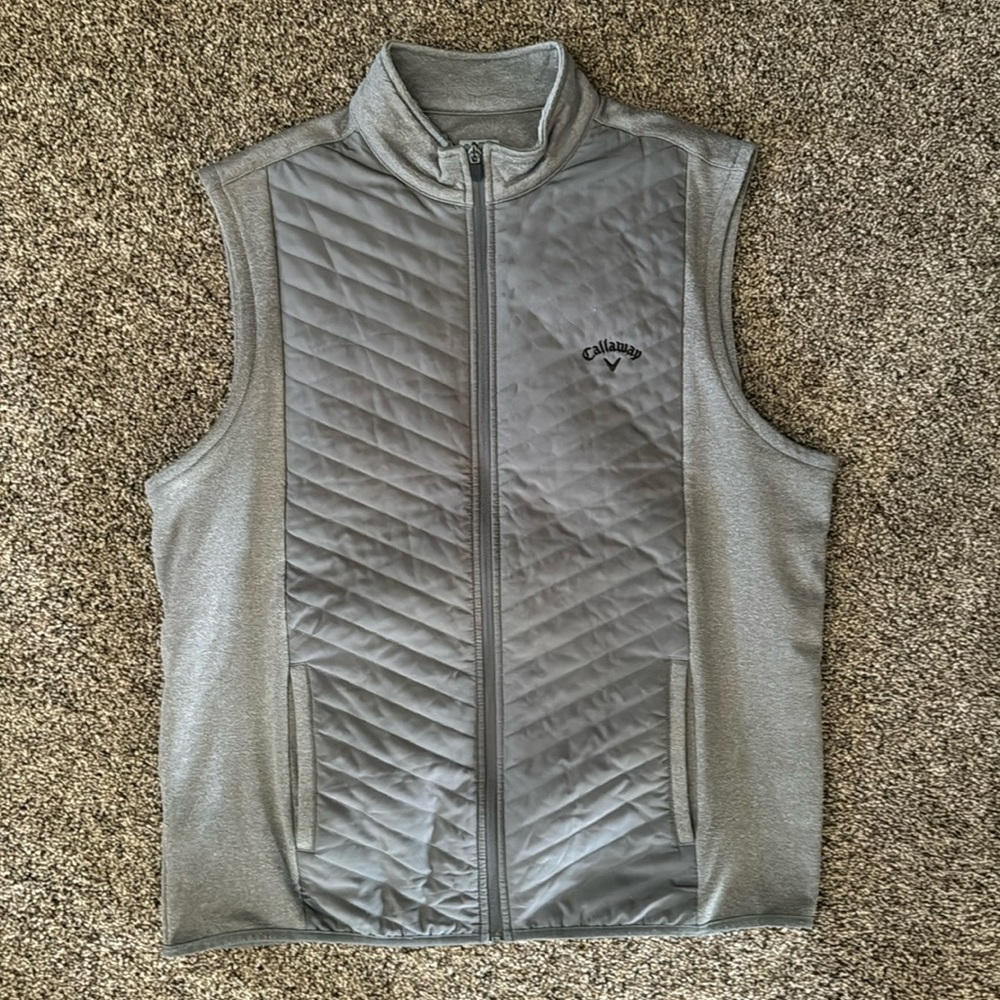 Callaway Vest Gray Full Zip Jacket Golf Size XL